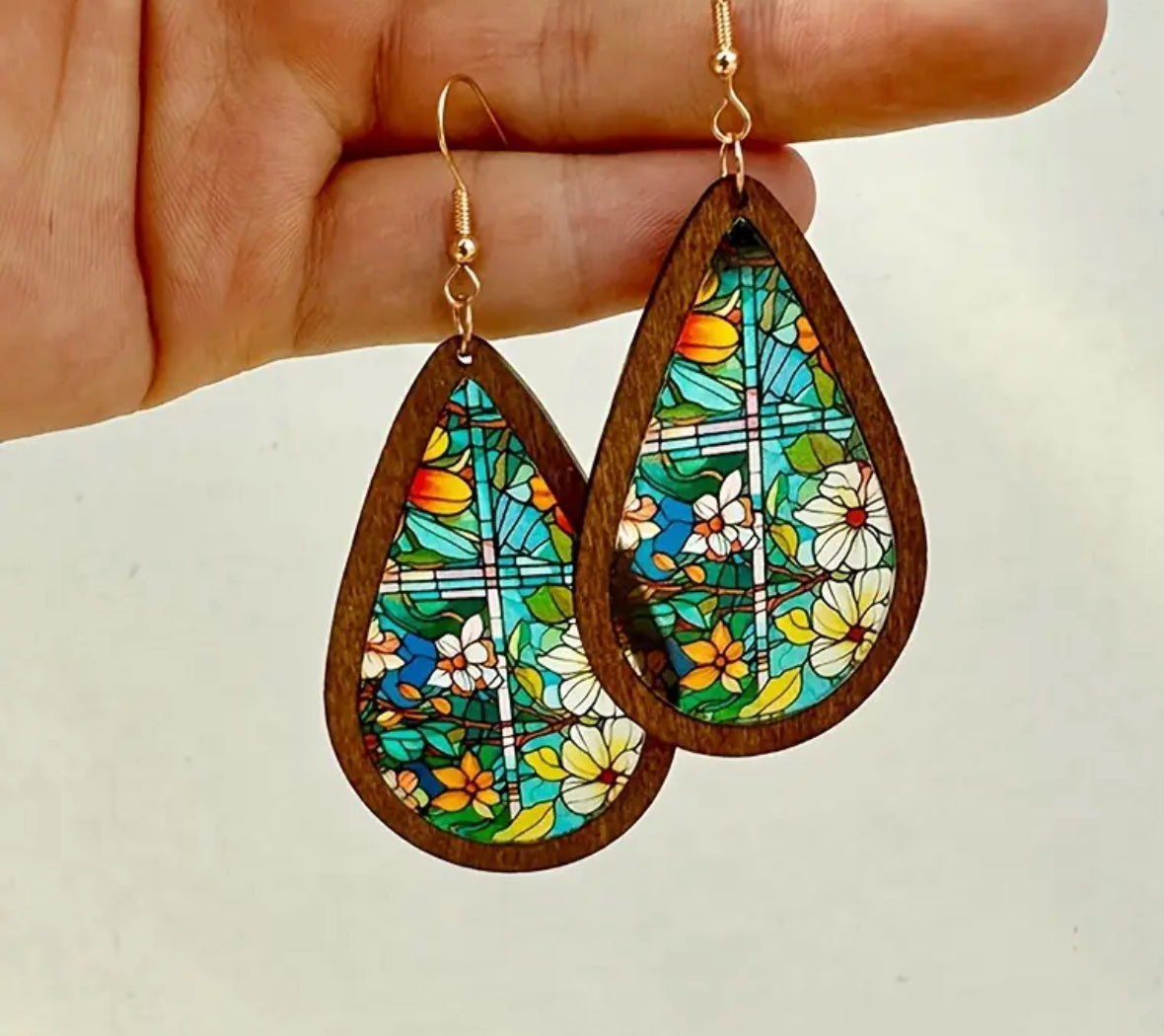 Bohemian Floral Teardrop Dangle Earrings | Plant Enthusiast, Elegant Ethnic Style, Vintage Holiday Gift Jewelry